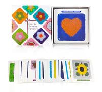 20 Pièces Cartes de Crochet Granny Square, Motifs Variés, Couleurs Vives, Ne Se Décolorent Pas Facilement, avec Boîte de Rangement, Adaptées à la Référence des Modèles de Tricot et de Crochet