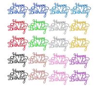 20 Pièces Cartes De Joyeux Anniversaire, Cartes De Gâteaux Colorées, Décorations De Cupcakes, Cartes De Gâteaux De Fête D'Anniversaire Pour Desserts Et Pâtisseries De Fête