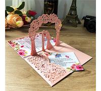20 pièces Cartes d'invitation de mariage roses découpées au laser avec fleurs de mariée et de marié 3D Pop-Up et invitations de fiançailles de mariage vierges