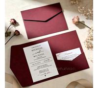 20 pièces Cartes d'invitation pliables en trois avec perles et paillettes, avec enveloppes. Convient pour les mariages, les 15e anniversaires, les réunions de famille, les baptêmes, les enterrements d