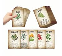20 pièces Cartes du grimoire des herbes de la sorcière - Cartes oracles d'illumination botanique, cartes des herbes de la sorcière, magie de la sorcière verte, référence du journal de l'apothicaire, f