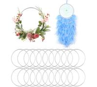 20 Pièces Cercle Métal Macramé 10 CM, Anneaux en Macramé, Anneaux Floraux pour Travaux Manuels, Anneaux pour Art Floral, Anneau Attrape Rêve, Cerceau Decoration, Cerceau Mariage Decoration, Argent