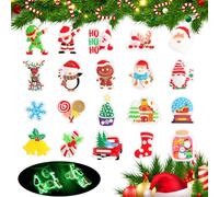 20 Pièces Charmes de Chaussures Lumineux, Breloques de Chaussures à Thème Noël pour Crocs Sandales Sabots Bracelet, Santa Élan Cloche Elfe PVC CLOG Charmes, Cadeau de Fête pour Garçons Filles Enfants