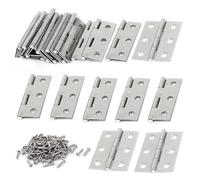 20 Pièces Charnières Porte Inox, Paumelle, Invisible et Plat, 120 Vis Connecteurs, Armoire, Garde Porte, Tiroir