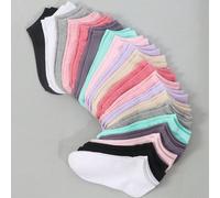 20 pièces Chaussettes courtes et fines décontractées multicolores pour femmes, chaussettes tube d'été à col bas 36-39,40-43,15 paires de noir,15 paires de blanc,20 paires de chaussures noires 36-42,10