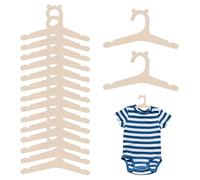 20 Pièces Cintres en Bois Antidérapants de Bébe, Cintres Enfant Antidérapants pour Vêtements Nouveau-Né et Enfant, Ceintres pour Penderie Bébé 22.7×10.6cm, Cintres Enfant Léger et Solide