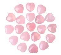 20 pièces coeur de quartz rose mini cristaux de coeur polis pour pierre poche méditation pour un transport quotidien ensemble cadeaux quartz rose naturel