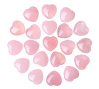 20 pièces coeur de quartz rose, mini cristaux de coeur polis pour pierre poche méditation pour un transport quotidien ensemble cadeaux quartz rose naturel, cristaux