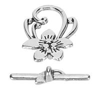 20 Pièces Collier Fermoir OT Toggle Boucle Alliage Antique Fleur Motif Bracelet Connecteurs Bijoux Accessoire pour BRICOLAGE Artisanat