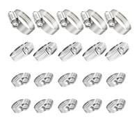 20 pièces Colliers de serrage à bande sans fin en acier inox 304, tailles 10-16/16-25/21-44 mm réglables, lot mixte pour durite essence, conduite diesel, tuyau d’eau et gaz, usage domestique