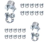 20 Pièces Colliers de Serrage Mini, 6-8mm 8-10mm Petits Colliers Réglables Collier d’Injection Carburant à Boulon Articulé, Colliers Métalliques pour Durite Carburant Tuyau d’Échappement Tuyau Essence