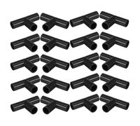 20 Pièces Connecteur Modulaire à 3 Voies pour Tubes 20mm, Plastique Noir | Joint en T Renforcé, Diamètre Intérieur 12mm, Usage Étagères et Organisation Garage