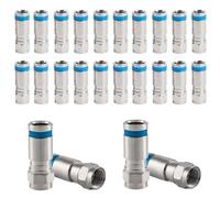 20 Pièces Connecteurs à Compression F pour Câble Satellite,Connecteur à Compression Sat Fiche F,Adaptateur Coaxial TV de Connecteur Compression Type F RG6