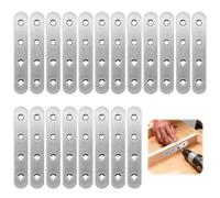 20 Pièces Connecteurs Plats en Acier Inoxydable, 97x16x1.75 mm Plate Supports de Fixation Droits, Fer Plat Perforé, Fixation Droits Plats, Plaques Patte Supports, Pattes D'assemblage en Inox Sont