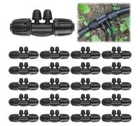 20 Pièces Connecteurs T Barbelé Verrouillés, Kalolary Kit Raccords d'Irrigation Goutte 1/2 Pouce à 1/4 Pouce 12/16mm 4/7mm Connecteur Verrouillage Tube Pièces d'Irrigation Verrouillage Barbelé 4 Voies