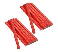 20 Pièces Crayon de Menuiserie Octogonal Noir, Bois | Lignes Claires et Distinctes, Conçu pour Bois Brut et Maçonnerie, Forme Antiroulis Rouge