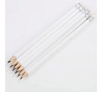 20 pièces Crayons ronds simples blancs avec gomme, convient pour l'étude, le bureau et la résolution de problèmes Taille Unique,paquet de 15,Lot de dix crayons ronds,10 crayons + 6 gommes donuts aléat