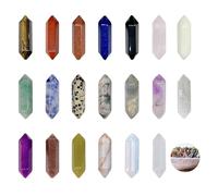 20 Pièces Cristaux de Guérison Kit, Hexagone Guérison Cristal Naturel, Pierres de Palme en Forme pour Reiki Méditation Relaxation Décoration Cadeau