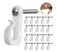 20 Pièces Crochet À Visser, Piton À Visser En Alliage De Zinc Capacité De Charge 30 Lb, Crochet À Visser Mural A Visser Blanc, Adapté À La Maison Au Jardin Aux Lumières Extérieures (white)