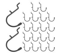 20 Pièces Crochet Robuste Noir en Fer Galvanisé pour Panneaux Perforés, | Surface sans Bavure, Supporte les Objets Lourds, Protège les Rayures, Compatible Divers Panneaux Muraux