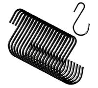 20 Pièces Crochet S,Crochet en S Inox,Crochet en S Metal Multifonctions,Crochets en Forme de S Suspension Tasses Casseroles Vêtements Serviettes Plantes Cuisine Salle (noir)