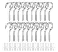 20 Pièces Crochets à Visser, M5 x 65mm Crochets à Vis, Boulon à Oeil Galvanisé, Piton à Visser Ouvertes, Petites Vis à Oeil de Mouton, Crochet à Visser Inox pour Suspension Maison, Bureau, Extérieur