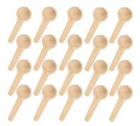 20 pièces Cuillère Ronde en Bois Petite Cuillère de Cuisine, Cuillère de Cuisine en Bois Mini Cuillère à épices Cuillère à sel pour Pots de Confiture Sucre Café Thé (6.8 x 2.4 x 1cm)