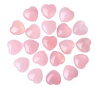 20 pièces cœur de quartz rose, mini cristaux de cœur polis pour pierre poche méditation pour un transport quotidien, ensemble cadeaux en quartz rose naturel