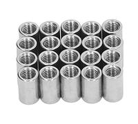 20 pièces d’écrou de raccord M8, écrou de connexion pour tige ronde en acier inoxydable, filetage femelle M8 x 1,25 pour l’extension des tiges filetées, connecteur de tige en acier