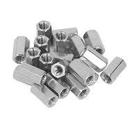 20 pièces d’écrous de raccordement hexagonaux M6x1,0 en acier inoxydable 304 à filetage fin et long, écrous de raccordement hexagonaux antirouille pour boulons et tiges filetées,