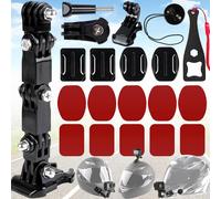 20 Pièces d'Accessoires pour Casque de Caméra d'Action - Support 360° avec Adhésif 3M pour GoPro Hero 12/11/10