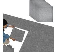 20 Pièces Dalle Moquette Autocollante 30x30 cm, Feutrine Gris Antidérapante et Lavable, Tapis pour Chambre, Salon, Bureau, Hôtel, Adhésif Fort Inclus