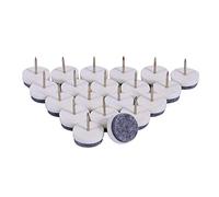 20 pièces de Clous de Coussinet de Meuble, 24 mm à clouer Patins de Feutre à glissière Protecteurs de Sol pour Chaise de Meuble en Bois, tabourets et Pieds de Table(Blanc)
