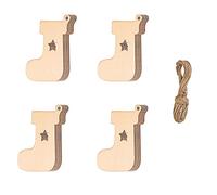 20 pièces de décorations de Noël en bois en forme de tranche de bois - Boules de Noël en bois avec ficelle pour travaux manuels DIY - Décorations de sapin de Noël pour le Nouvel An - Décorations à