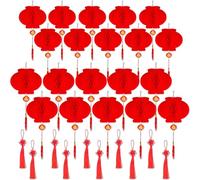 20 Pièces de Lanternes Chinoises, Lanternes Papier Rouge 2 Tailles avec Noeuds Chinois, Lantern Étanches pour Décoration Fête Nouvel an Chinois
