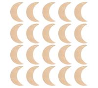 20 Pièces Décoration de Lune en Bois Soi-même, Suspendue, Beige | Surface Lisse, Design Vierge, Peut être Écrit ou Dessiné, pour Fêtes de Noël et Décoration de Soirée