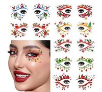 20 Pièces Decoration Noel Tatouage Ephemere, Deco Noel Maquillage Femme Yeux Tatouage Enfant Tatouage Temporaire Enfant Tatoo Gommettes Enfants Garcon Fille Deco Cadeaux de Noël