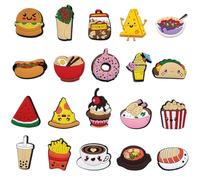 20 Pièces Décorations De Chaussures Sur Le Thème De La Nourriture, Décorations De Chaussures De Dessin Animé Mignon, Décorations De Chaussures Intéressantes, Décorations De Chaussures Créatives