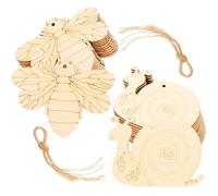 20 Pièces Découpes D'insectes en Bois Non Peintes | Matière Bois, Formes Escargot et Abeille, pour Fêtes et Décoration Intérieure, Écriture, Gravure, Coloriage