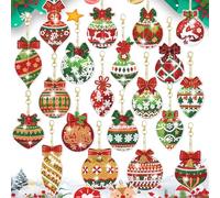 20 Pièces Diamant Peinture Noël Portes-Clés, Porte-Clés de Peinture de Diamants Noël, 5D Diamant Peinture Port-es-Clé-s No-ël, 5D DIY Diamond Painting Port-e-Cl-és Kit, Ajoutez à l'ambiance festive