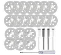 20 Pièces Disque Diamant Mini à Tronçonner avec 4 Mandrins et Tournevis de 3 mm, Kit Accessoires pour Découpe Carrelage, Verre, Céramique, Pierre, Jade et Projets de Bricolage