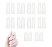 20 Pièces Doigtier Silicone pour Doigt, Protege Doigt Silicone Blanc pour Crevasses et Ampoules, Protection Doigt Souple et Étanche, 16 Modèles Longs et 4 Petits pour Index, Pouce et Majeur