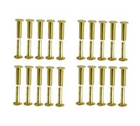 20 Pièces Double Rivets Tubulaires, Chicago Rivet, Pour Cuisine Hachoir Couteau Poignée Rivets De À Tête Plate,(Yellow Brass H62)