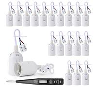 20 Pièces Douille E27 Support Ampoule avec Testeur de Phase, Base de Lumière Douille Suspension Chantier Rénovation Douille Rechange Bâtiment avec Câble (Blanc)
