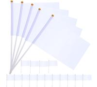 20 Pièces Drapeau à Manivelle en Polyester Blanc pour Arbitre | Léger, Facile à Assembler, pour Tenir et Agiter Lors de Fêtes, Usage Business, Support Football