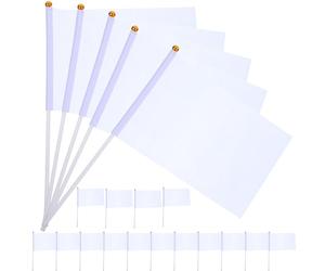 20 Pièces Drapeau à Manivelle en Polyester Blanc pour Arbitre | Léger, Facile à Assembler, pour Tenir et Agiter Lors de Fêtes, Usage Business, Support Football
