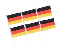20 Pièces Drapeau Allemand à Main avec Bâtonnet, Polyester Léger | Inauguration et Fête, Lavable, Résiste à Décoloration, Plastique, Format Compact