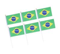 20 Pièces Drapeau du Brésil à Main Portable, Léger | Petit Format Lavable, Résistant à Décoloration, pour Inauguration et Décoration de Bureau