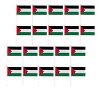 20 Pièces Drapeau Palestinien Portatif 28cm en Polyester | Décoration de Table, Format Compact, Usage en Clubs Sportifs, Drapeau à Main Palestine