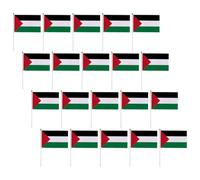 20 Pièces Drapeau Portatif Palestine 28cm en Polyester | Décoration D’accueil, Format de Table, Usage Sportif, Lot Individuel, Finition Polyester Légère